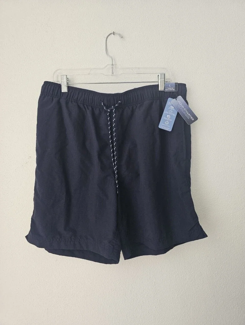 Roundtree & Yorke Aqua-Charter Men’s Swim Trunks – Navy Blue, Size L